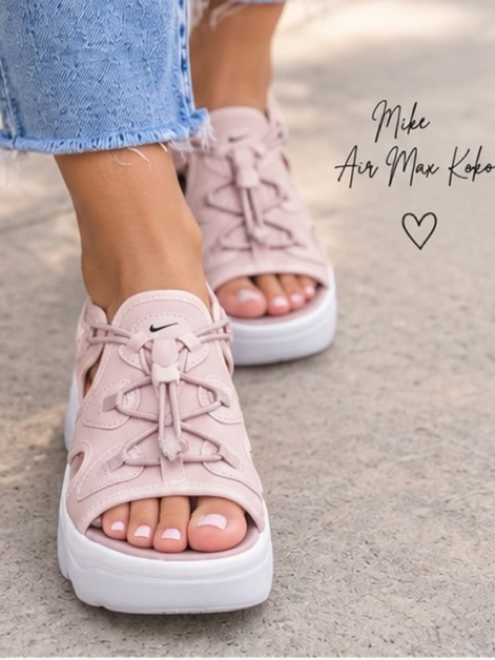 Nike Women’s Open-Toe Platform Sandal in Light Pink